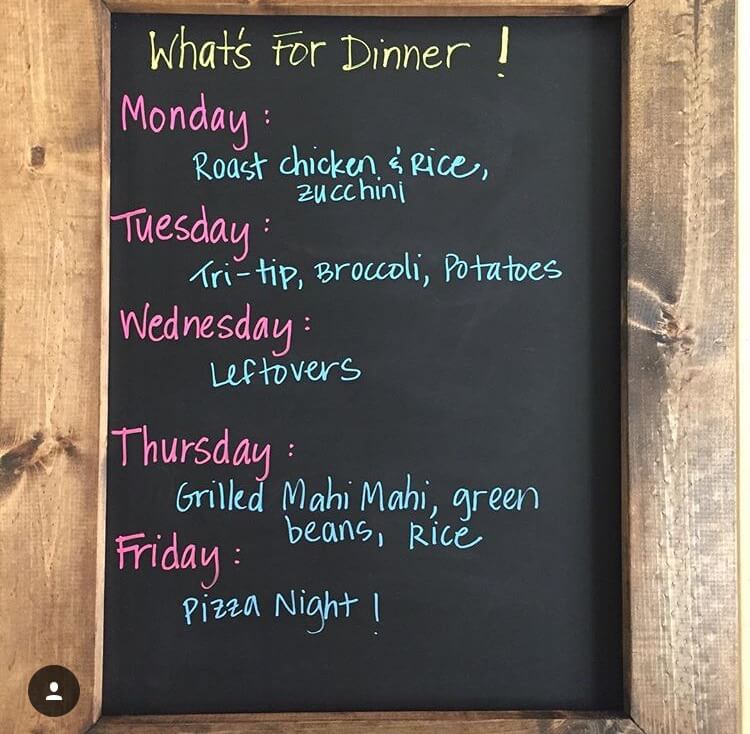 Weekly Menu Board - Meal Planning