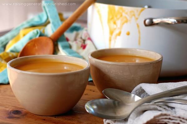 This Roasted Butternut Squash & Apple Soup is incredibly kid friendly in taste, and you can get it into a mug or cup with a straw to drink!