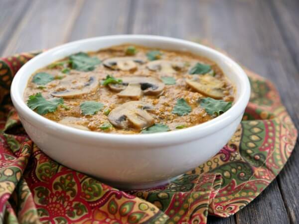 Mushroom mattar methi malai is a rich, creamy and filling vegan dish that's full of flavor!