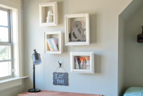 Simple DIY projects that anyone can do! Cute, easy DIY Frame Shelves that will look amazing in your home!