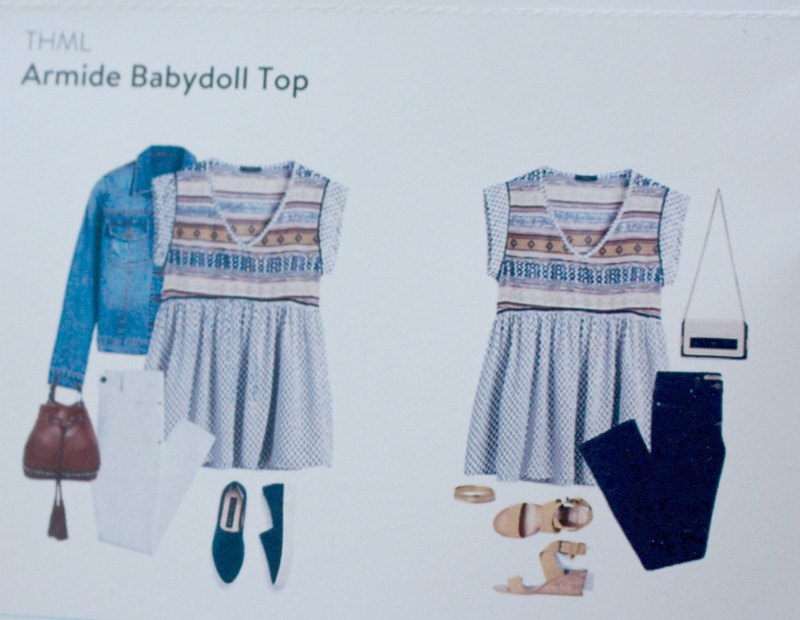 July Stitch Fix Review - Stitch Fix THML Armide Babydoll Top Style Card