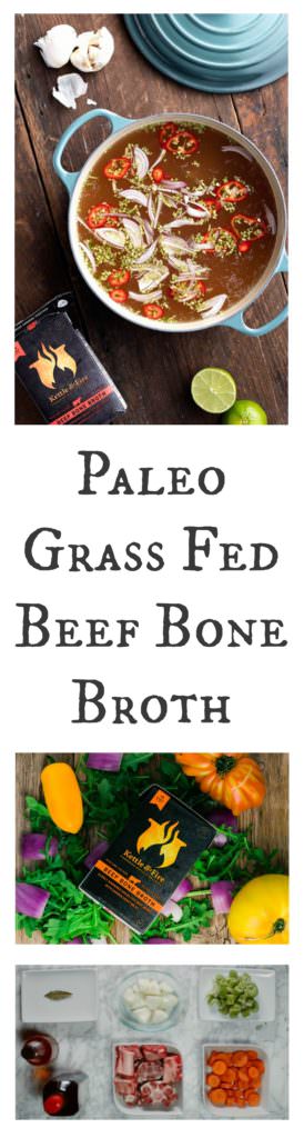 Paleo Grass Fed Beef Bone Broth! Such a great option when you don't want to make it yourself, but there's a recipe in here in case you do!