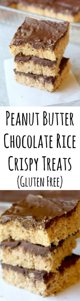 Peanut Butter Chocolate Rice Crispy Treats - these are gluten free and amazing! 